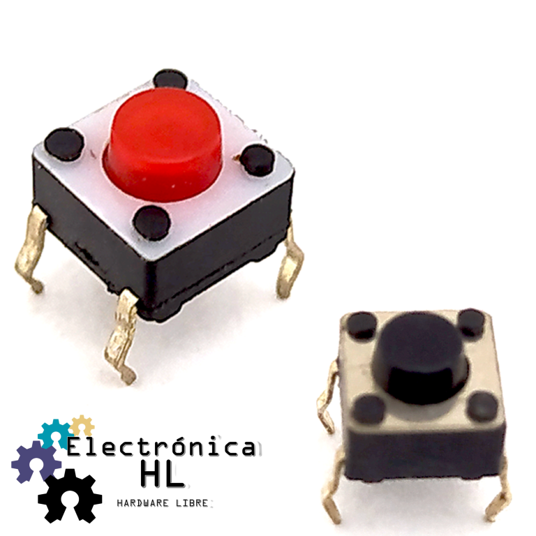PUSH BUTTON NEGRO 2 PATAS CUADRADO – Electronica HL