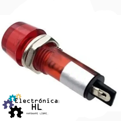 LUZ PILOTO 12MM ROJO NEON 12V DC