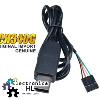 CONVERTIDOR USB A TTL CH340G CON CABLE