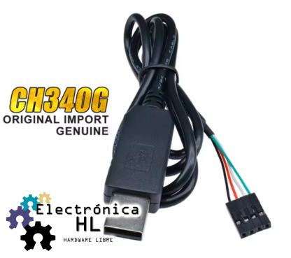 CONVERTIDOR USB A TTL CH340G CON CABLE