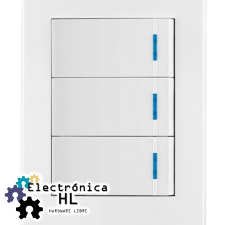 PLACA CON 3 INTERRUPTORES SENCILLOS