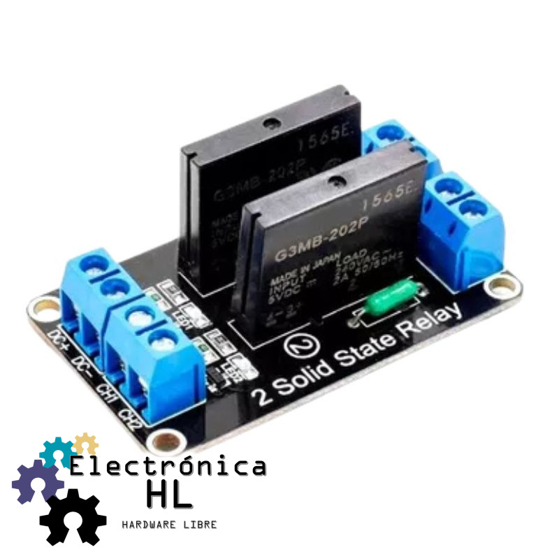 MODULO RELEVADOR DE ESTADO SOLIDO 2 CANALES 5V