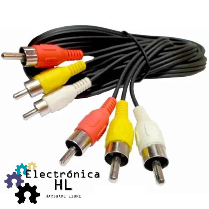 CABLE AUDIO Y VIDEO 3 PLUGS RCA 3.6M