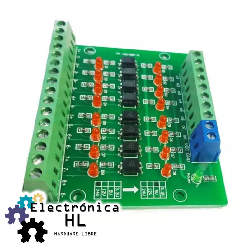 MODULO OPTOACOPLADOR PC817 8 CANALES