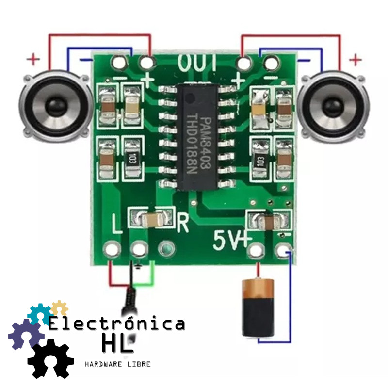 AMPLIFICADOR DE AUDIO 3W PAM8403 5V