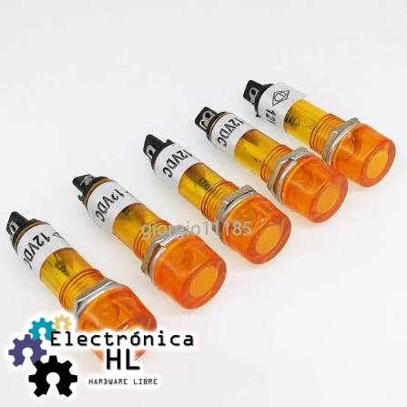 LUZ PILOTO 10MM NARANJA NEON 12V DC