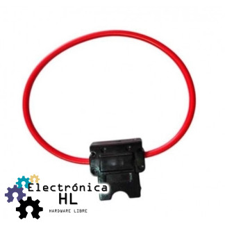 PORTAFUSIBLE AUTOMOTRIZ TIPO CLAVIJA CON CABLE CALIBRE 14